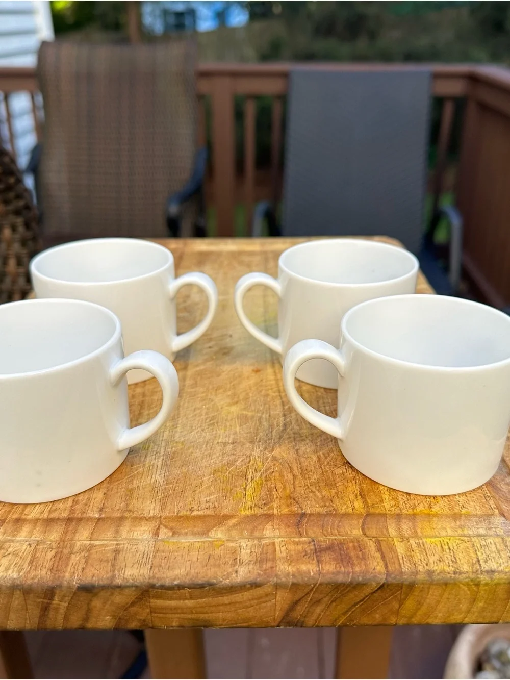 Crate&Barrel White Ceramic Espresso Cup Set of Four